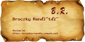 Broczky Renátó névjegykártya